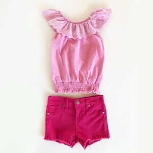 Joe's Baby Girl's Embroidered Top & Denim Botton Set